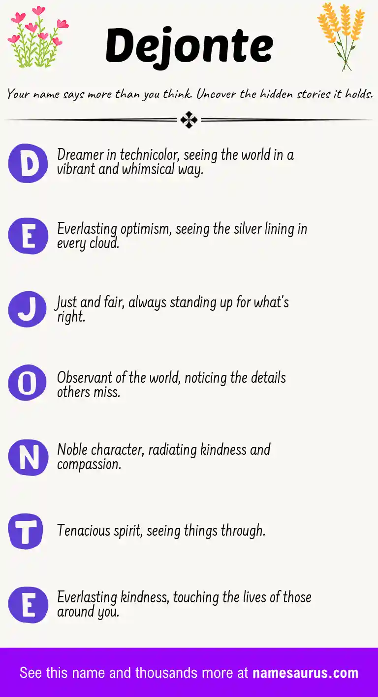 Acrostic poem about Dejonte.
