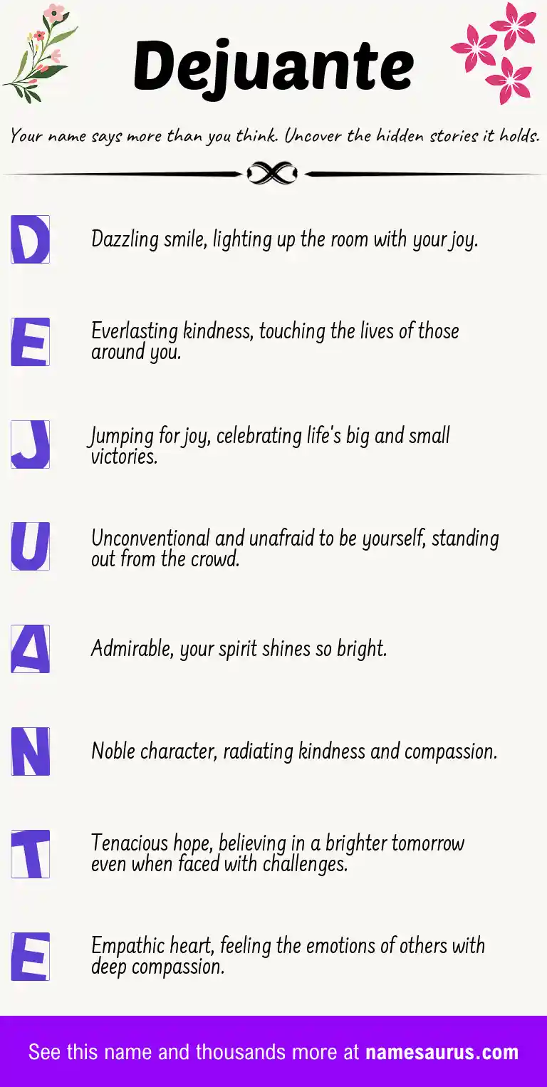 Acrostic poem about Dejuante.