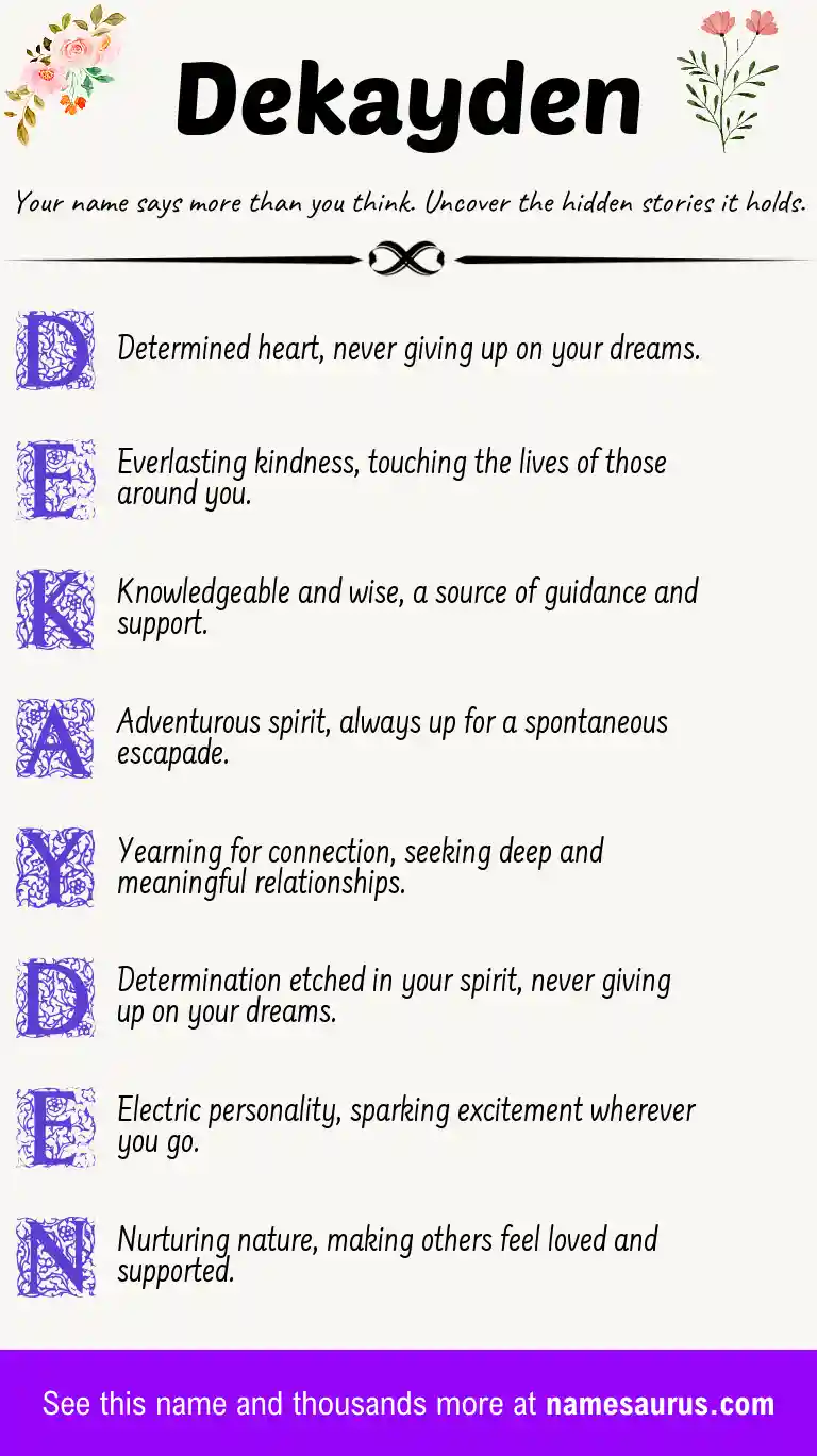 Acrostic poem about Dekayden.