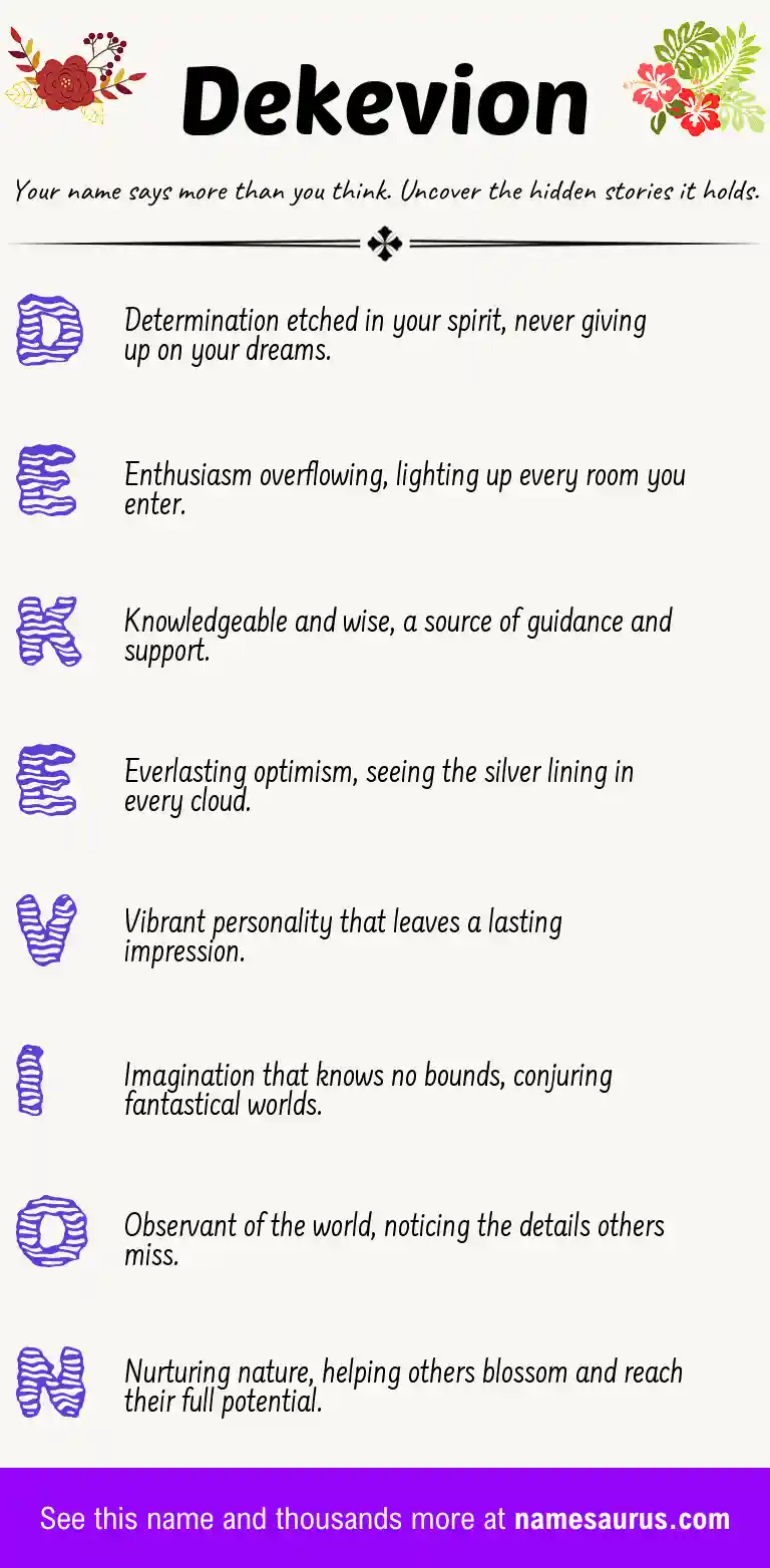 Acrostic poem about Dekevion.
