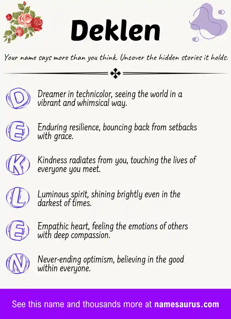Acrostic poem about Deklen.
