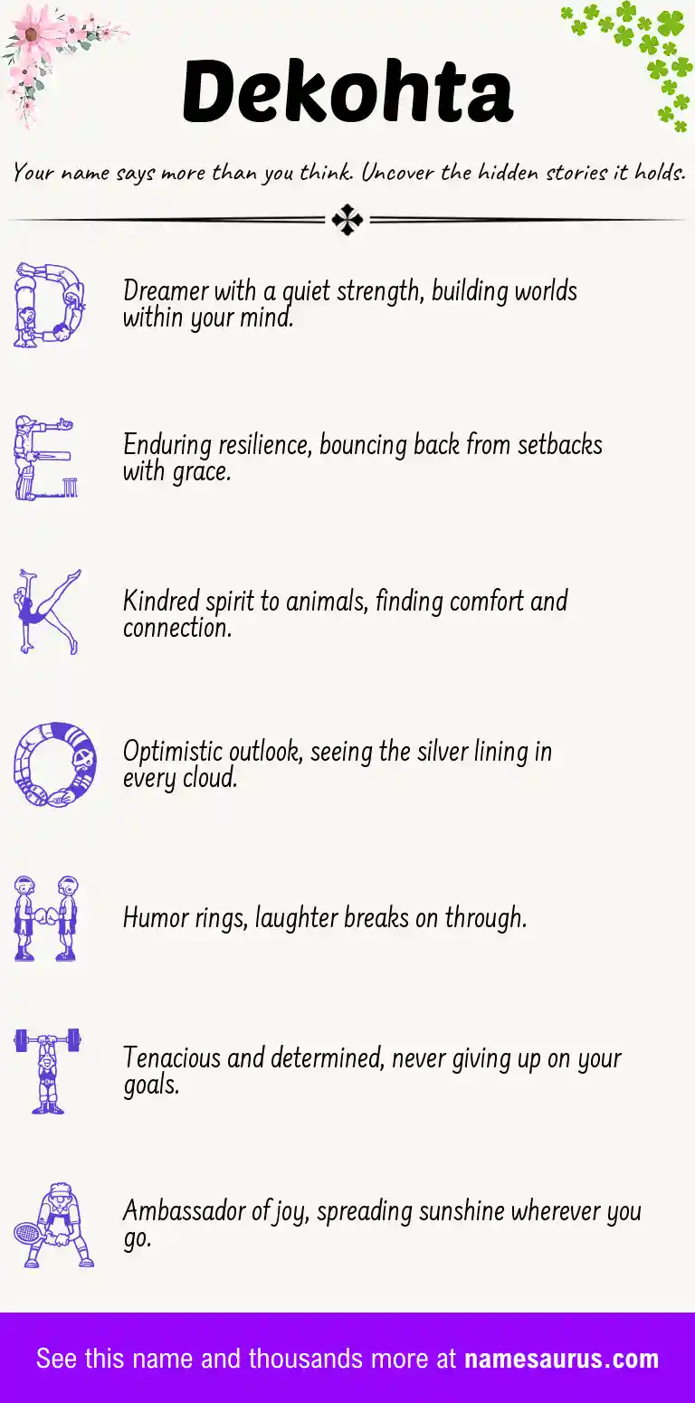 Acrostic poem about Dekohta.