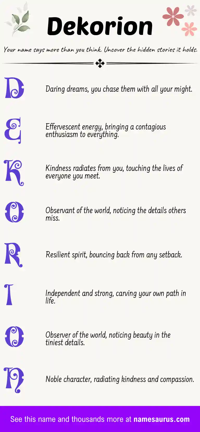 Acrostic poem about Dekorion.