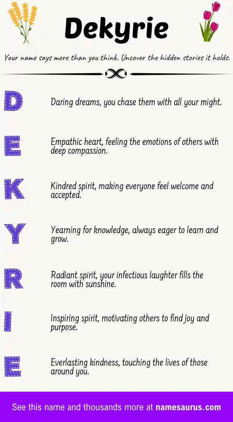 Acrostic poem about Dekyrie.