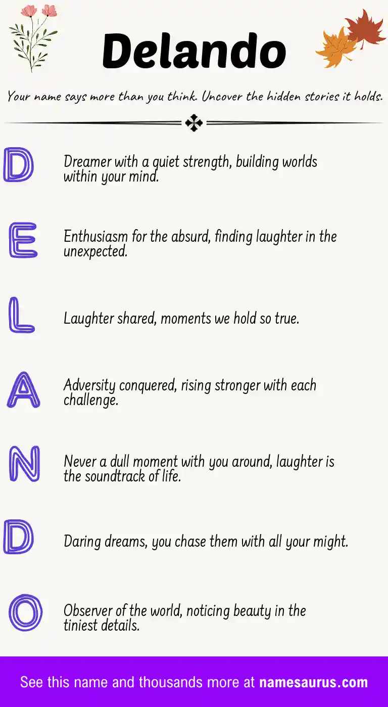 Acrostic poem about Delando.