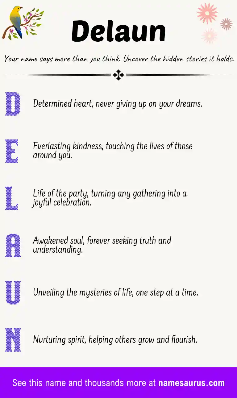 Acrostic poem about Delaun.
