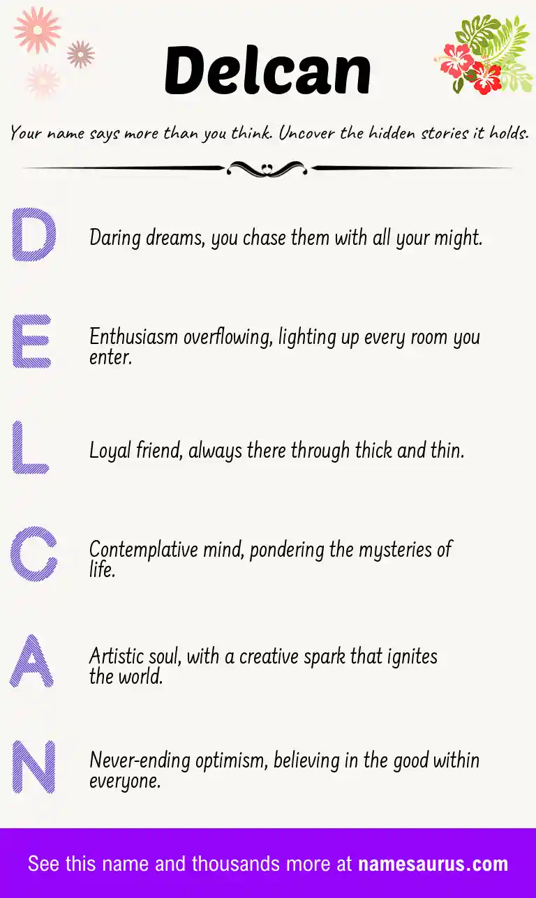 Acrostic poem about Delcan.