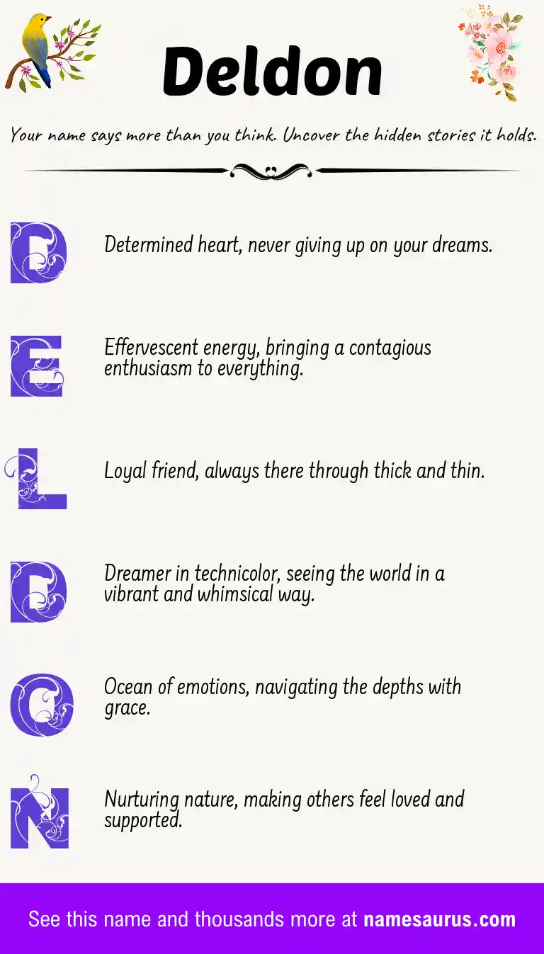 Acrostic poem about Deldon.