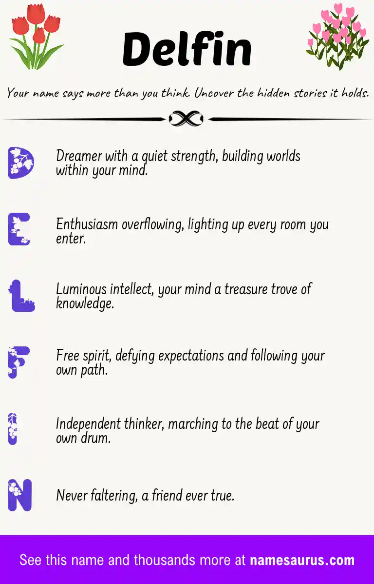 Acrostic poem about Delfin.