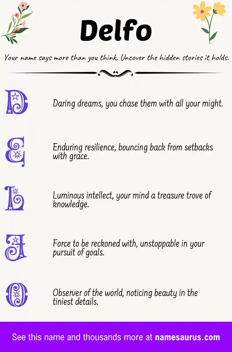 Acrostic poem about Delfo.