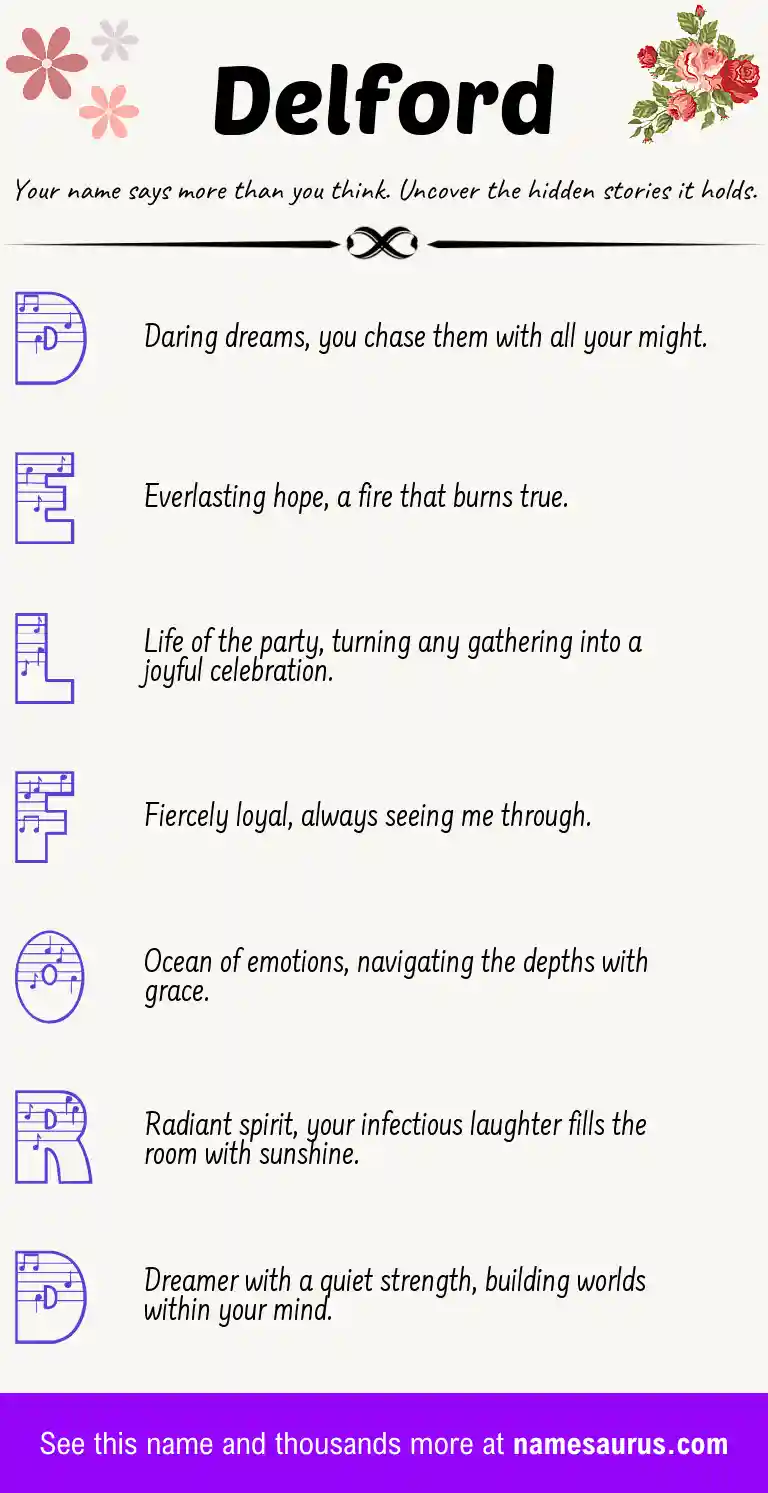 Acrostic poem about Delford.