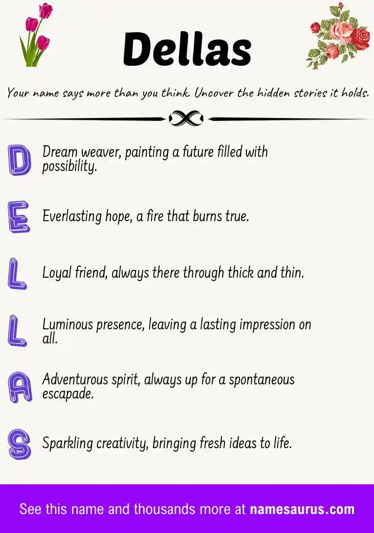 Acrostic poem about Dellas.