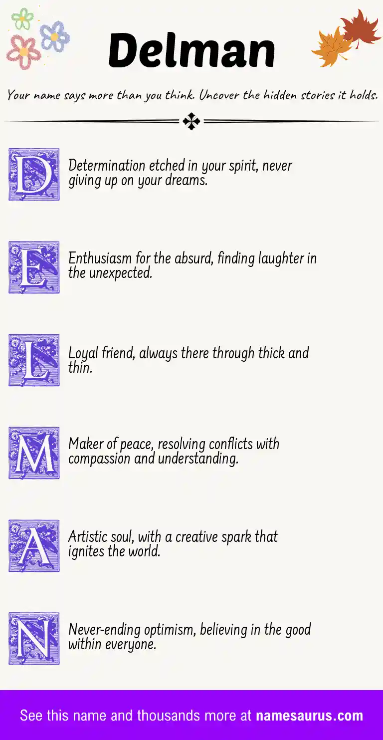 Acrostic poem about Delman.