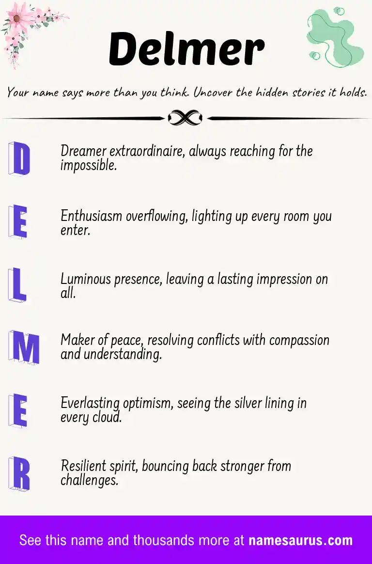 Acrostic poem about Delmer.