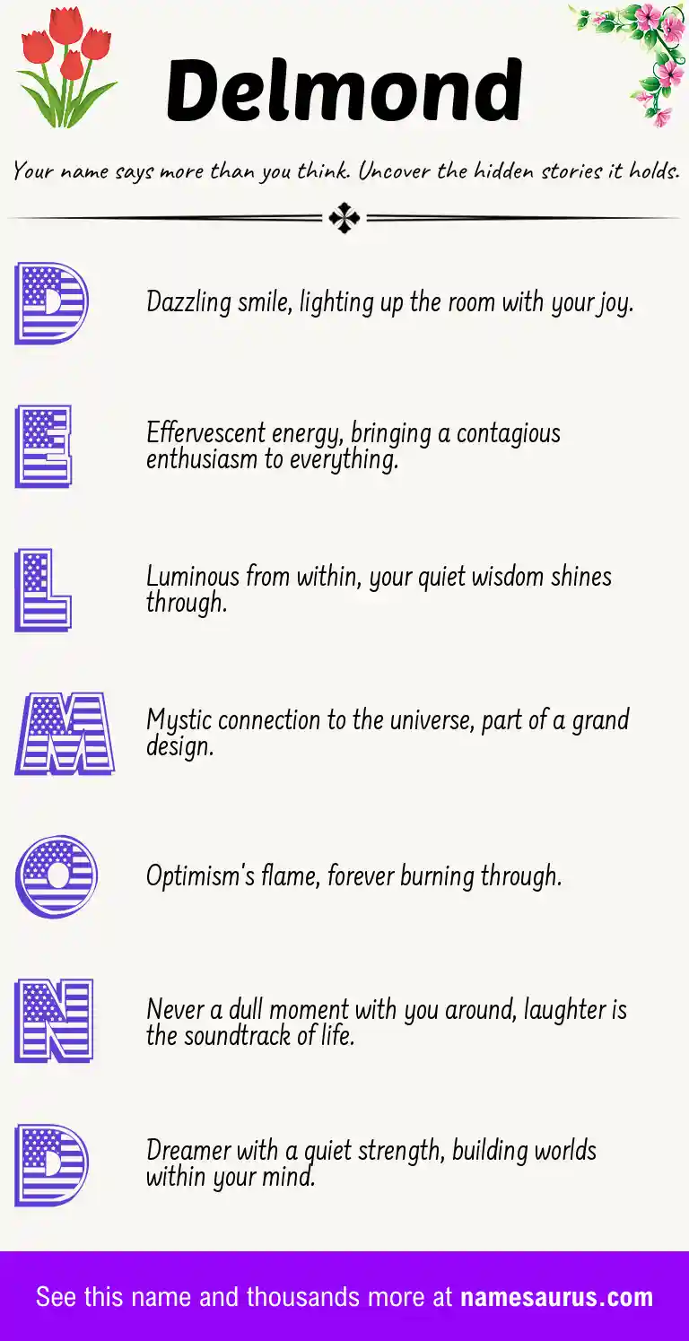 Acrostic poem about Delmond.