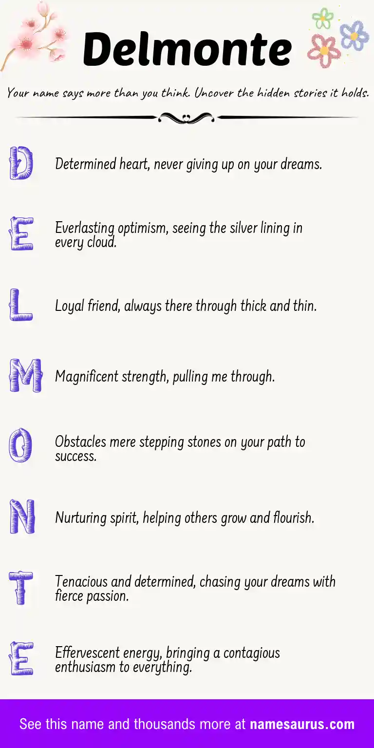 Acrostic poem about Delmonte.