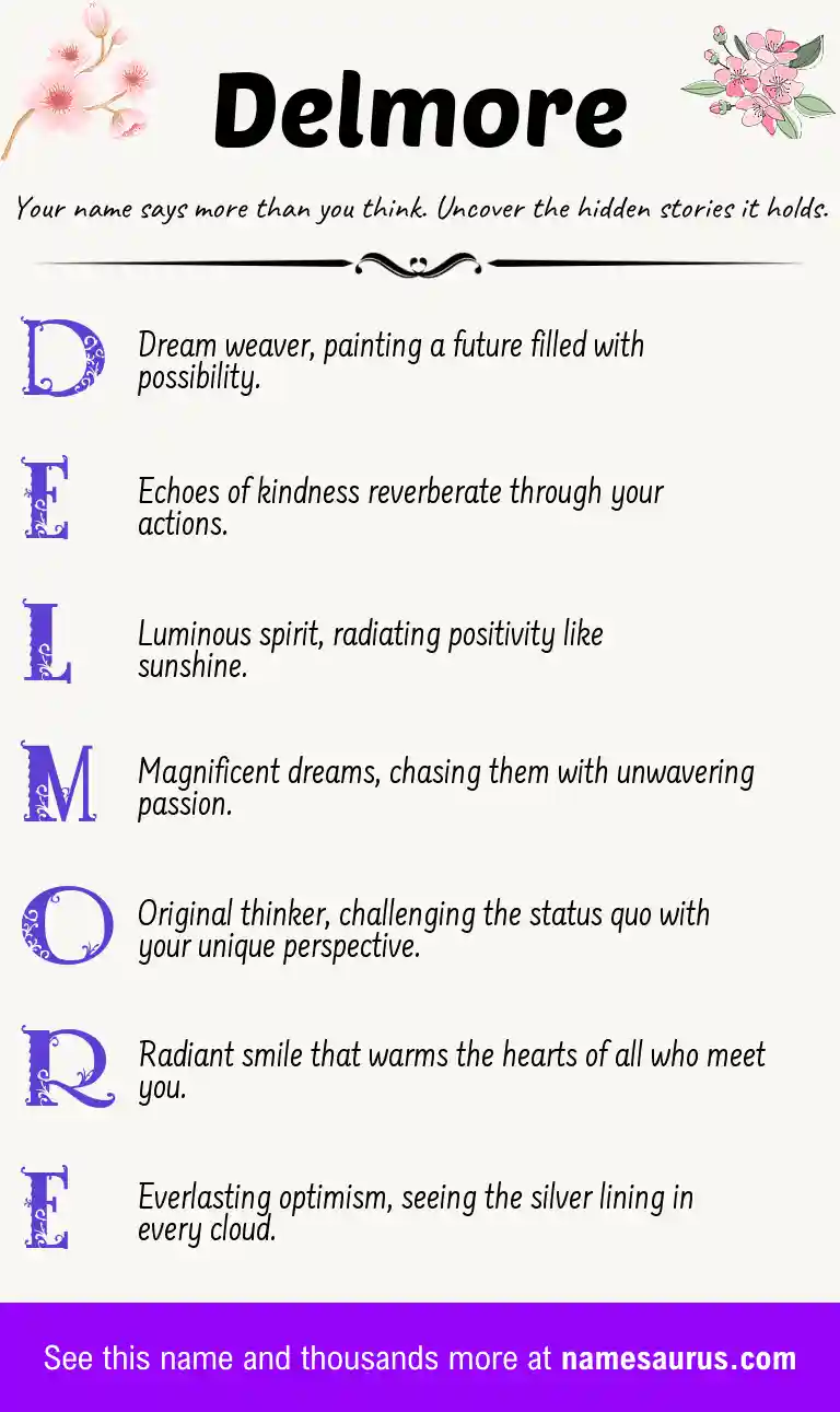 Acrostic poem about Delmore.