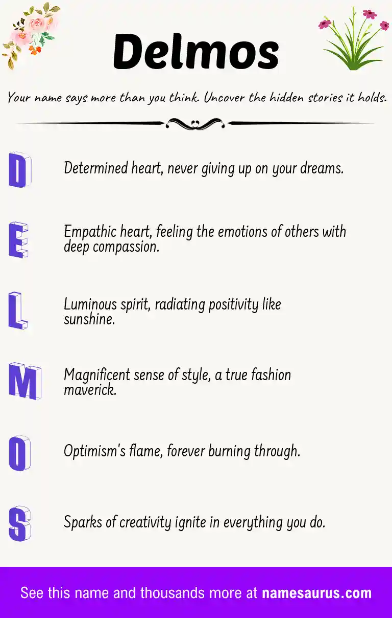 Acrostic poem about Delmos.