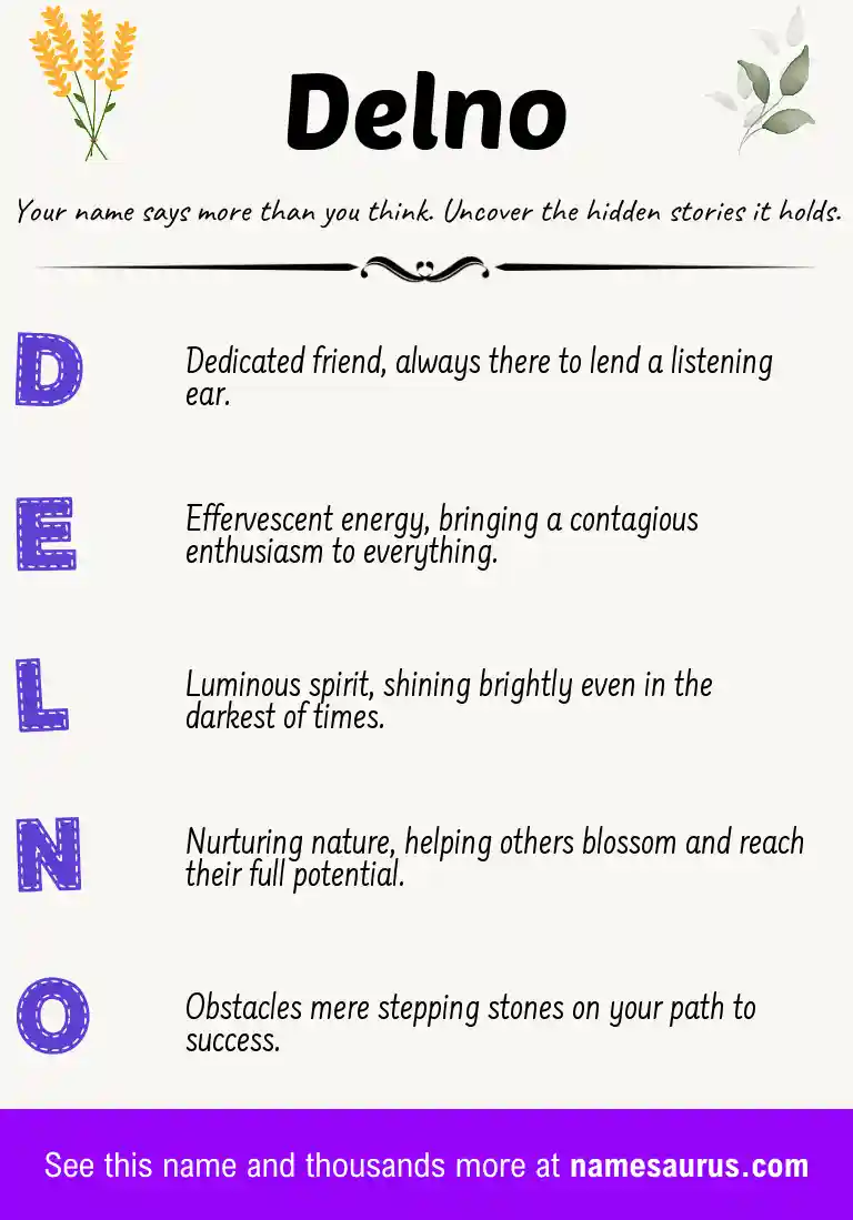 Acrostic poem about Delno.
