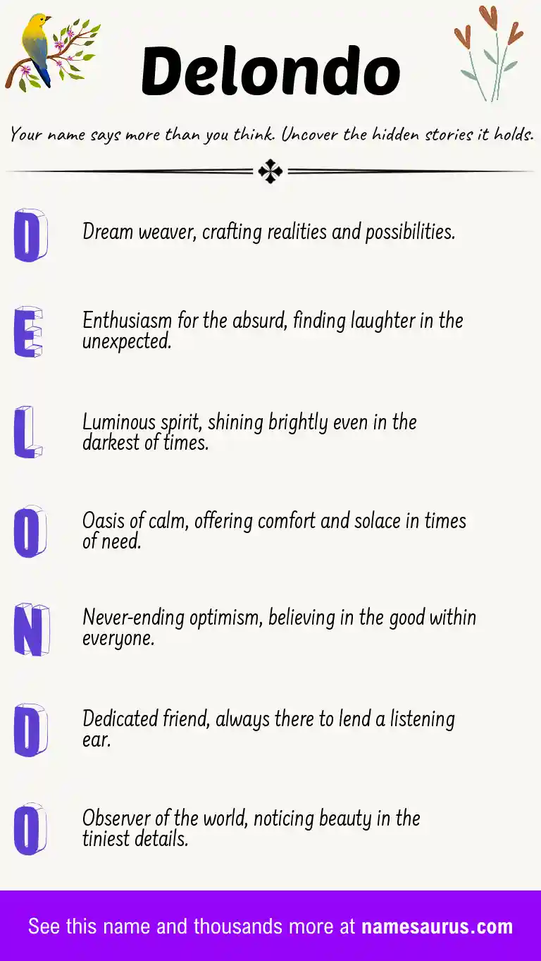 Acrostic poem about Delondo.