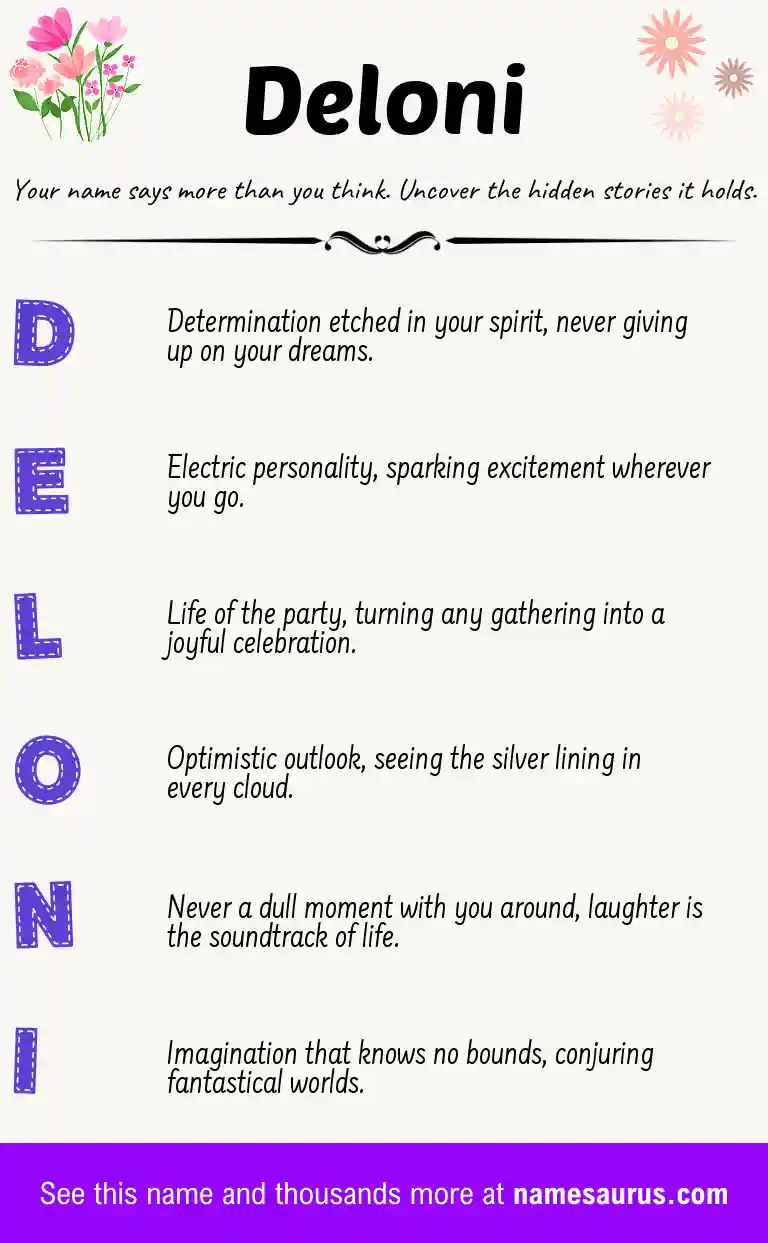 Acrostic poem about Deloni.