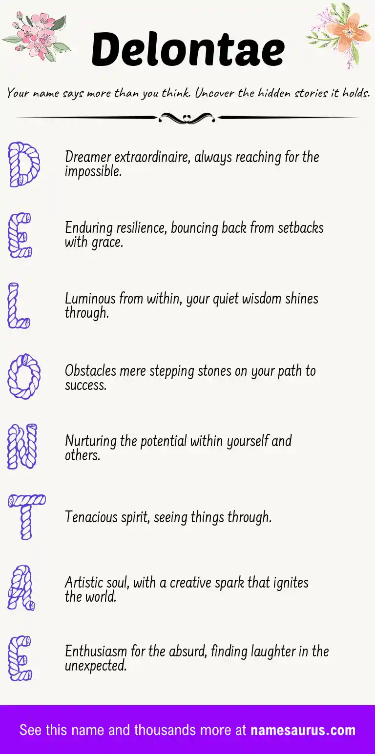 Acrostic poem about Delontae.