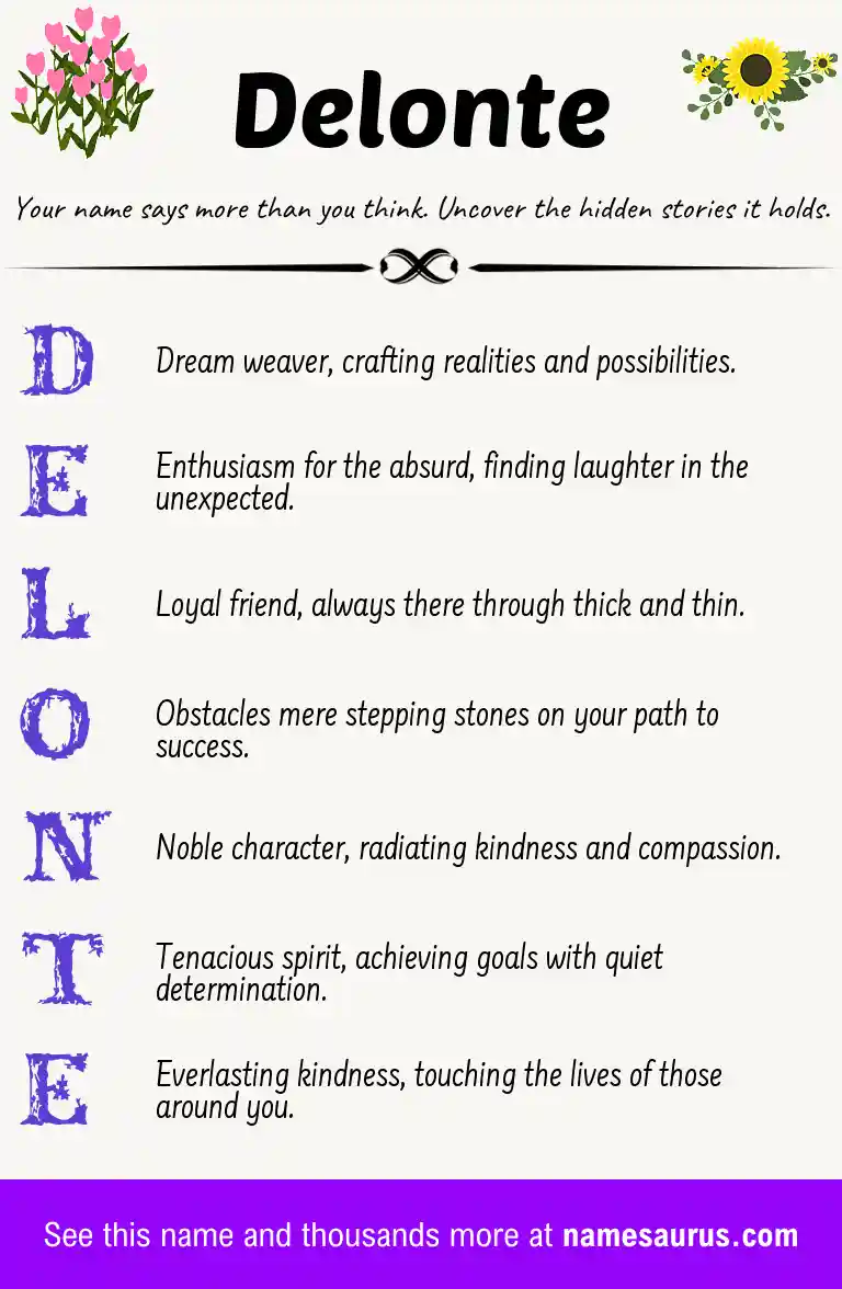 Acrostic poem about Delonte.