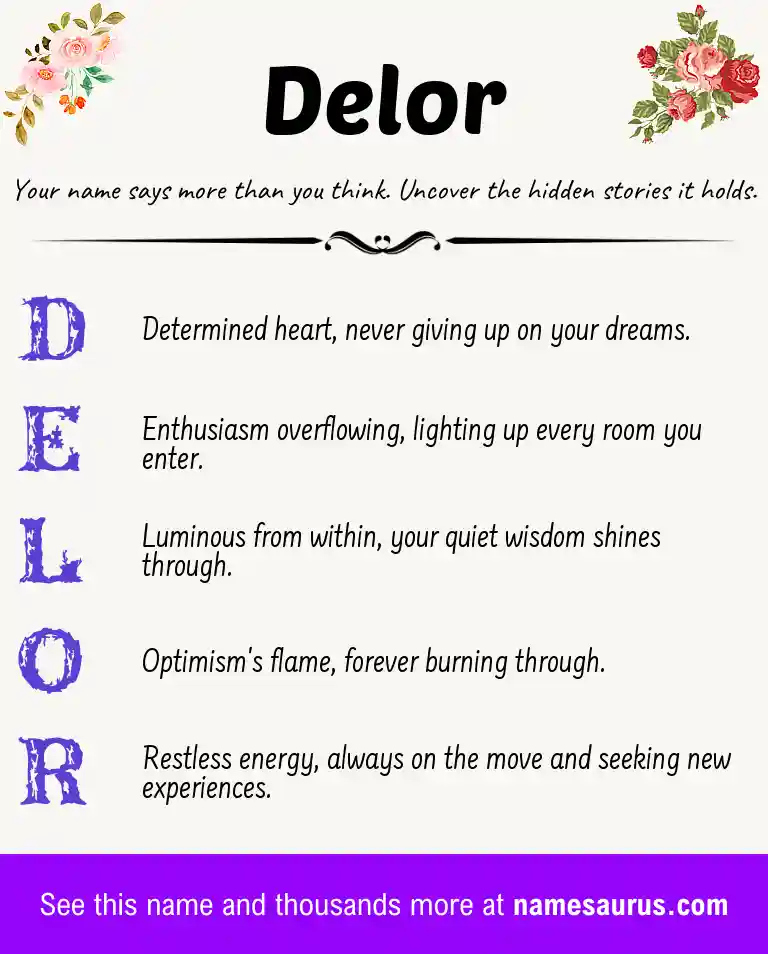Acrostic poem about Delor.