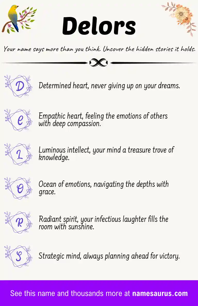 Acrostic poem about Delors.