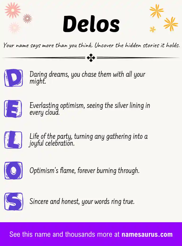 Acrostic poem about Delos.
