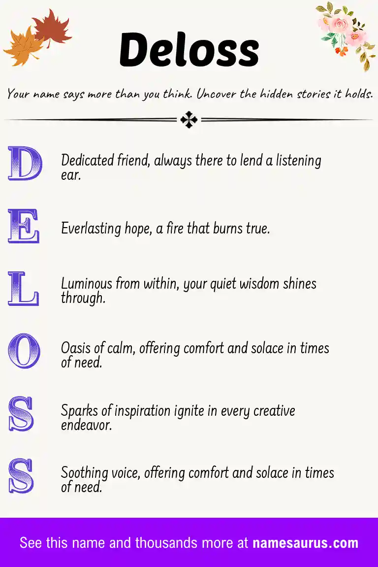 Acrostic poem about Deloss.