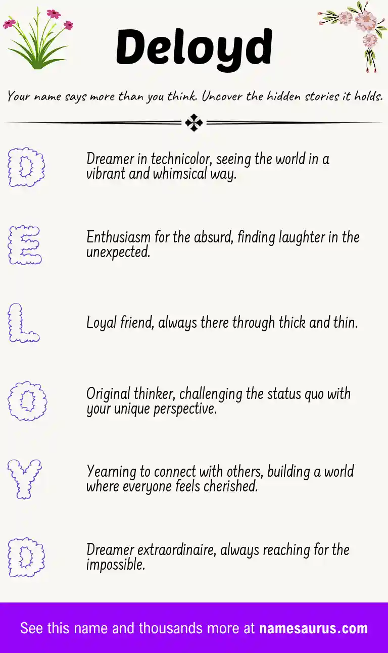 Acrostic poem about Deloyd.