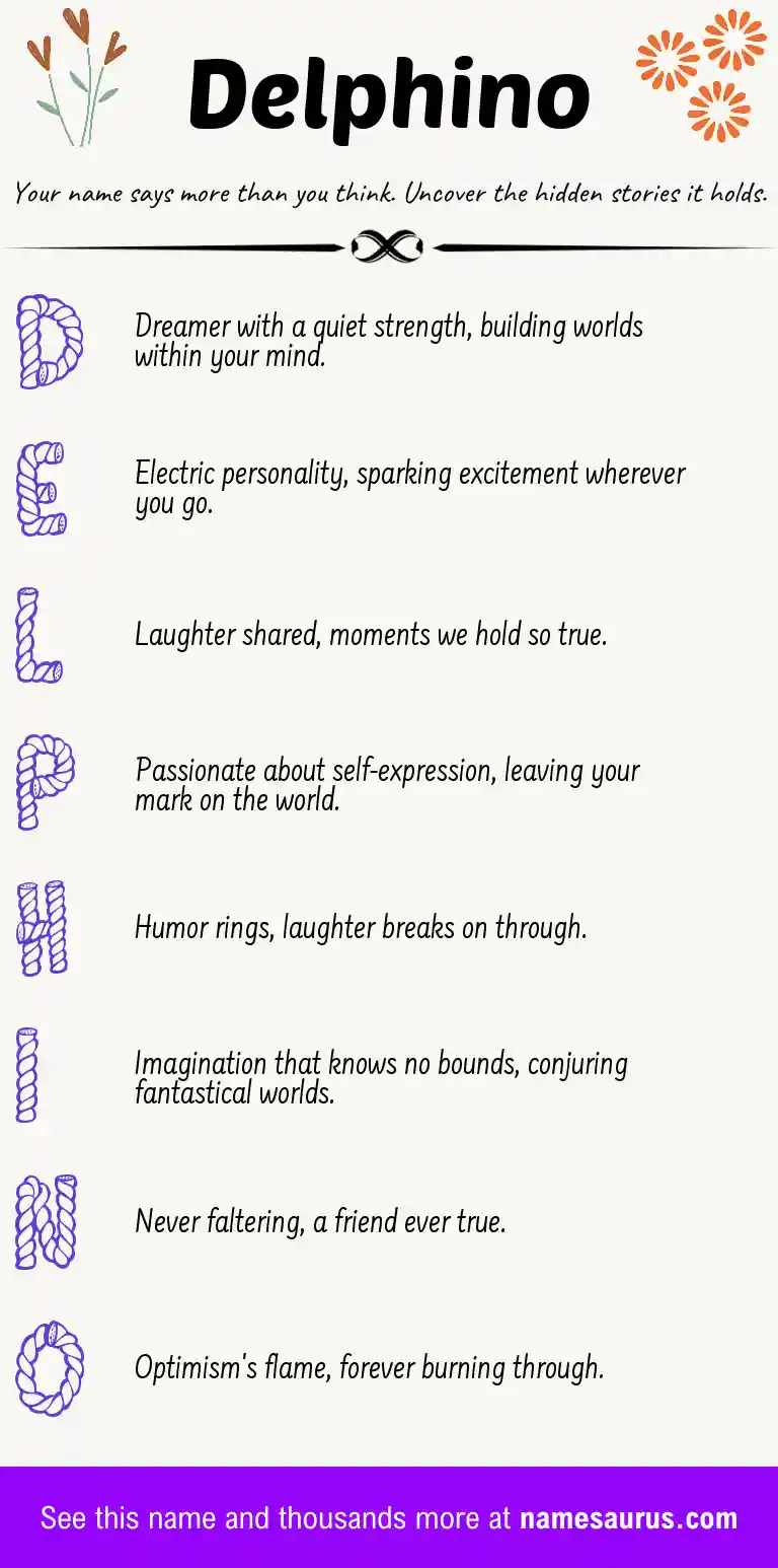 Acrostic poem about Delphino.