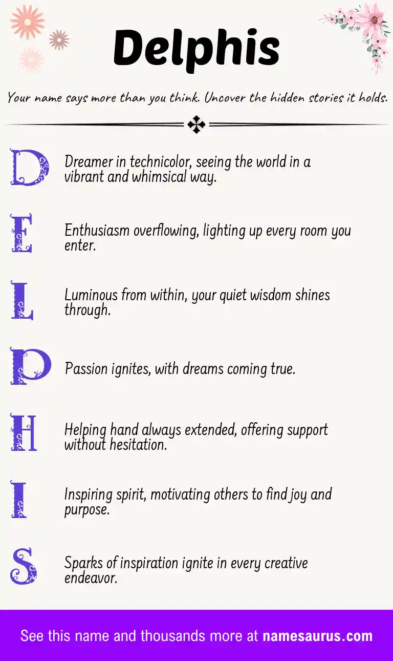 Acrostic poem about Delphis.