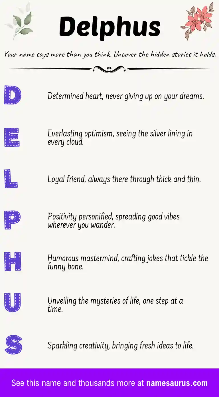 Acrostic poem about Delphus.