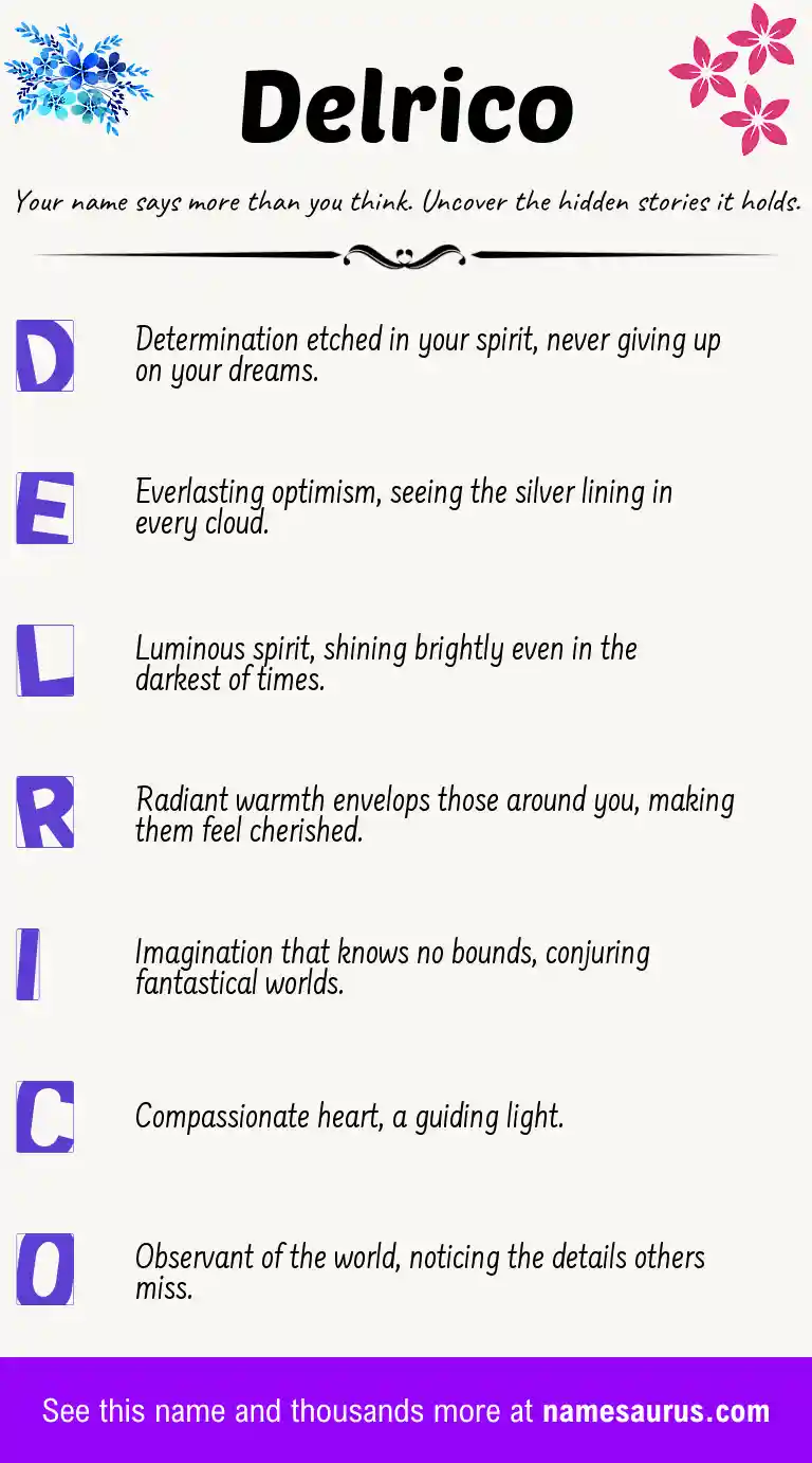 Acrostic poem about Delrico.