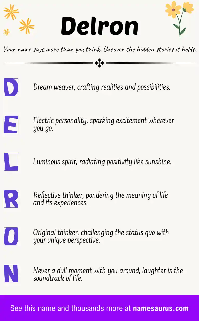 Acrostic poem about Delron.