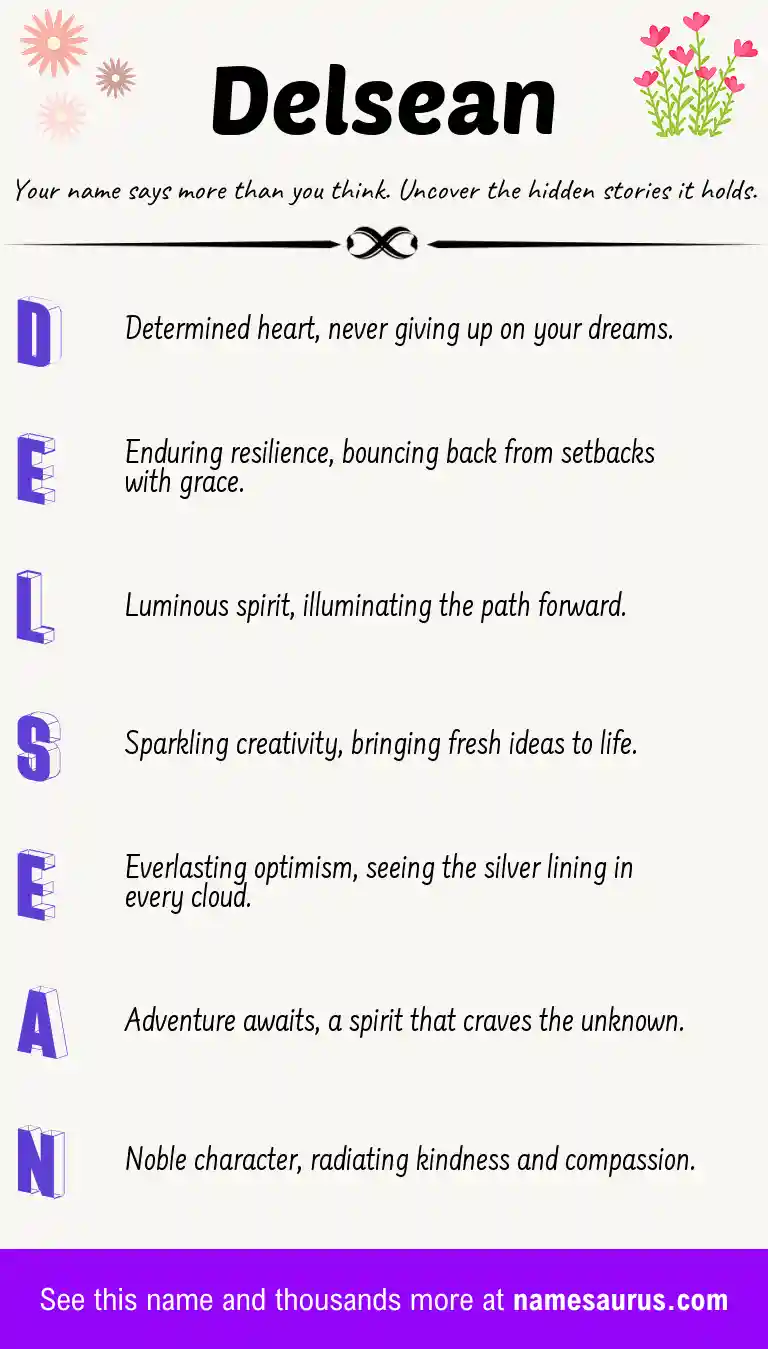 Acrostic poem about Delsean.