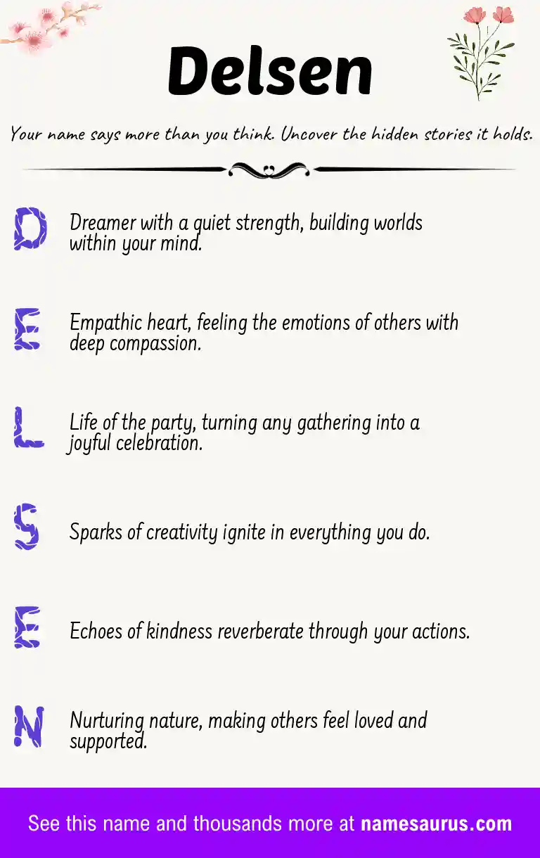 Acrostic poem about Delsen.
