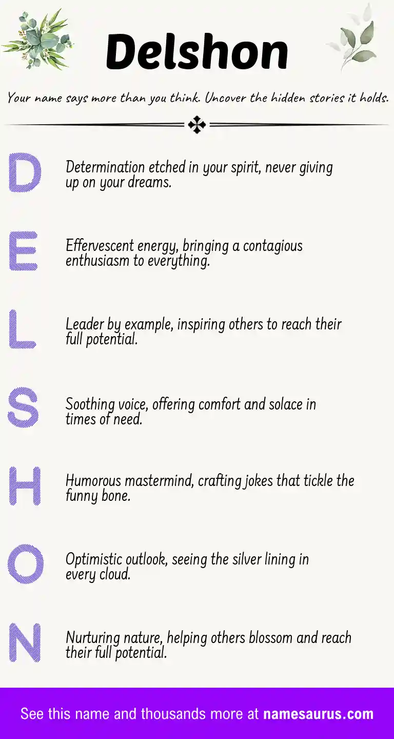 Acrostic poem about Delshon.