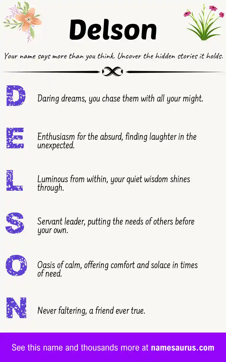 Acrostic poem about Delson.