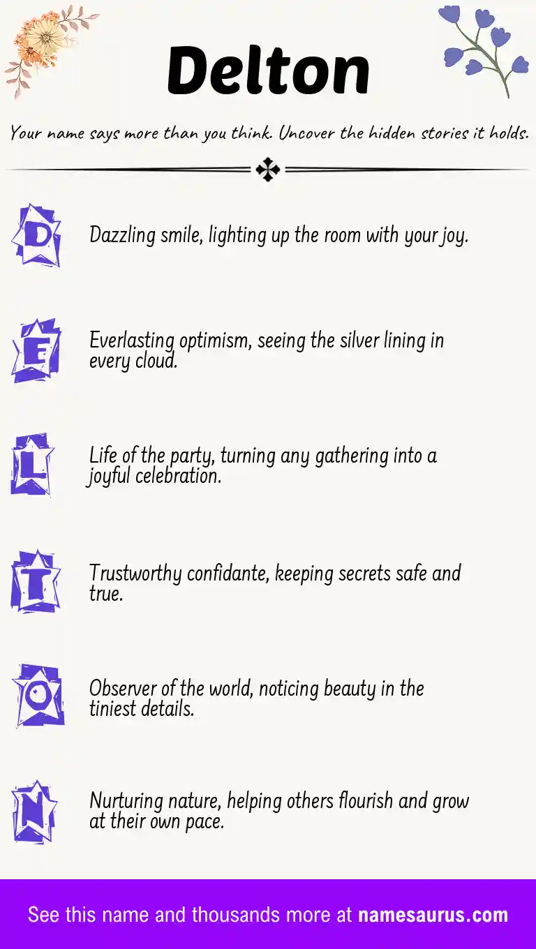 Acrostic poem about Delton.