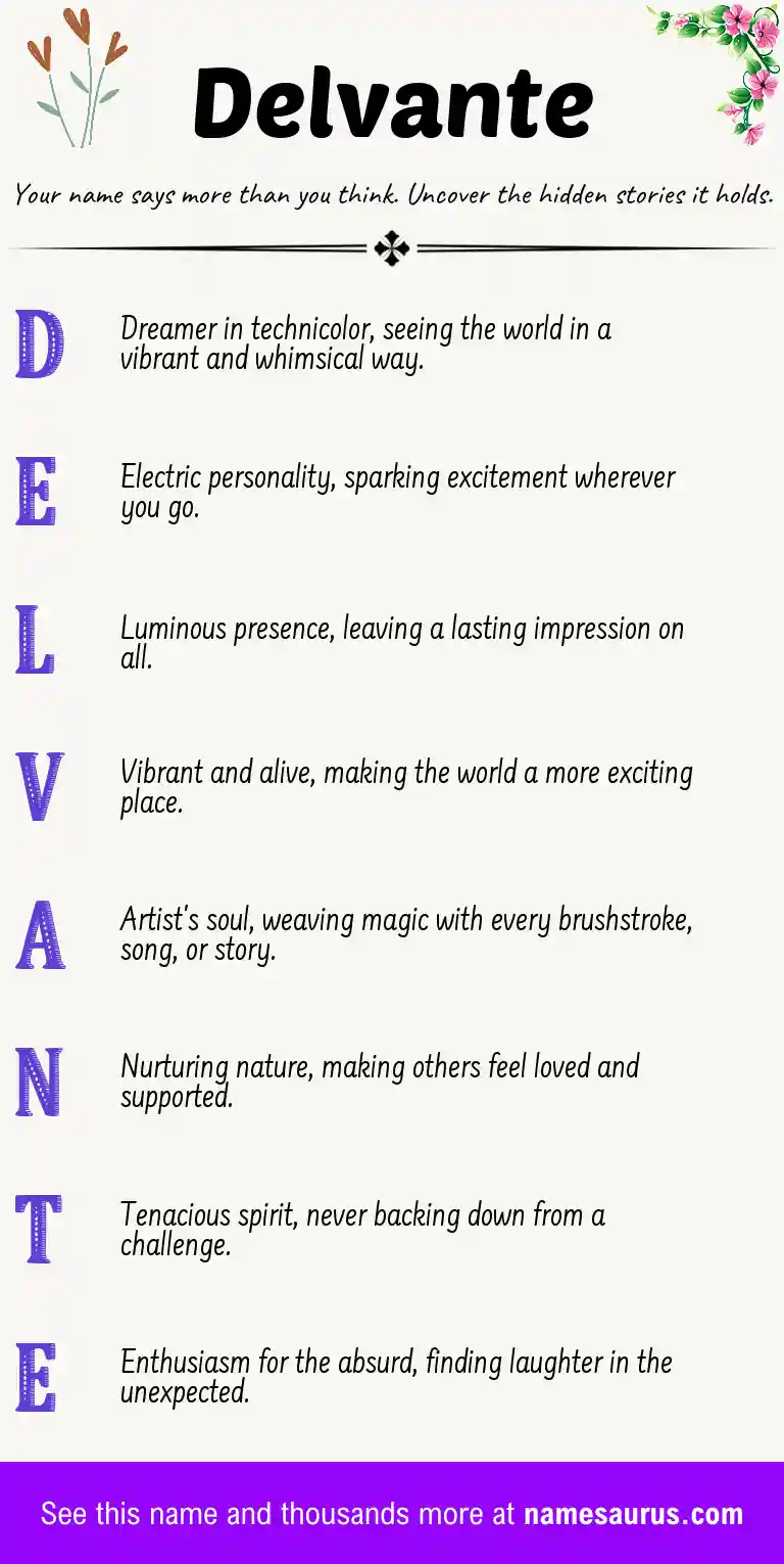 Acrostic poem about Delvante.