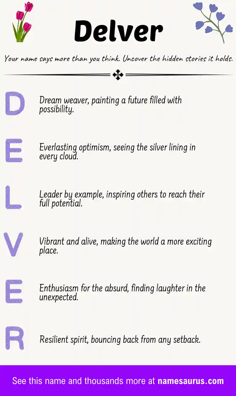 Acrostic poem about Delver.