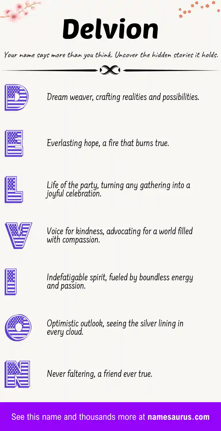 Acrostic poem about Delvion.
