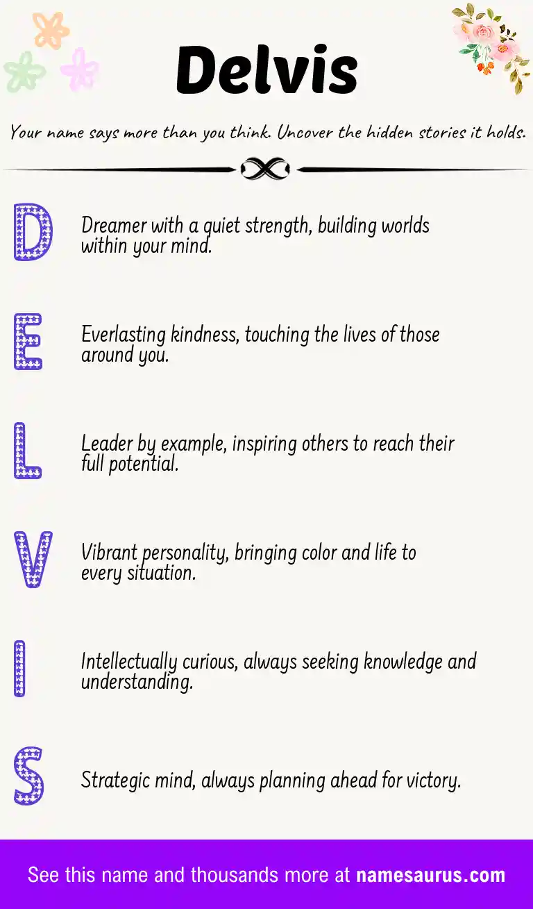 Acrostic poem about Delvis.
