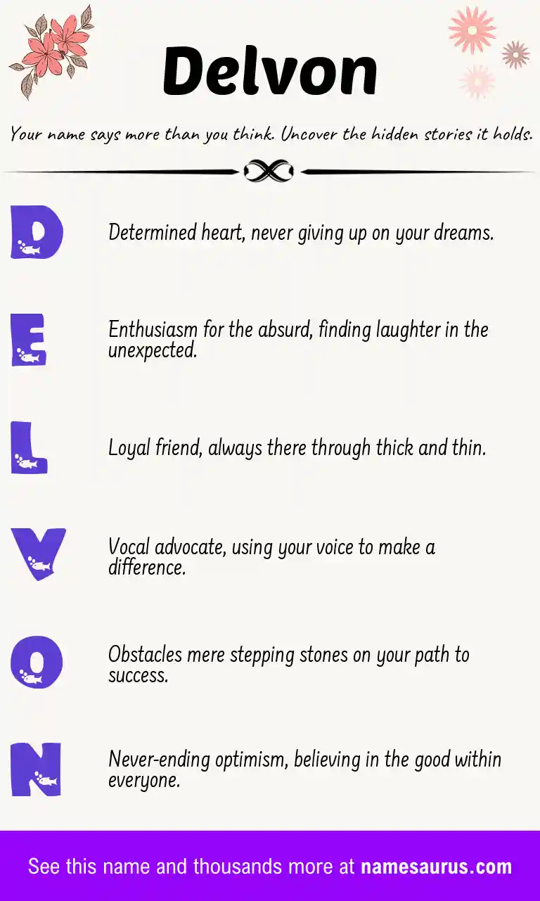 Acrostic poem about Delvon.