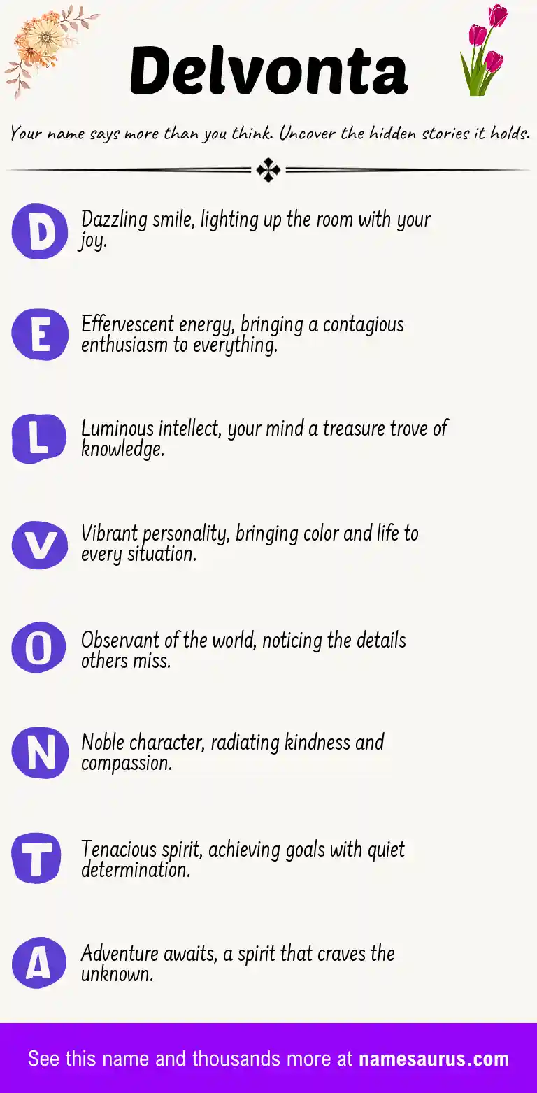 Acrostic poem about Delvonta.