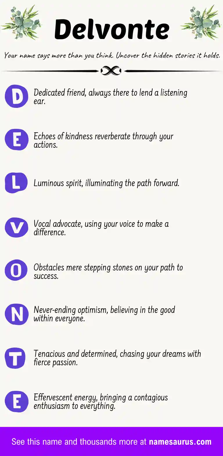 Acrostic poem about Delvonte.