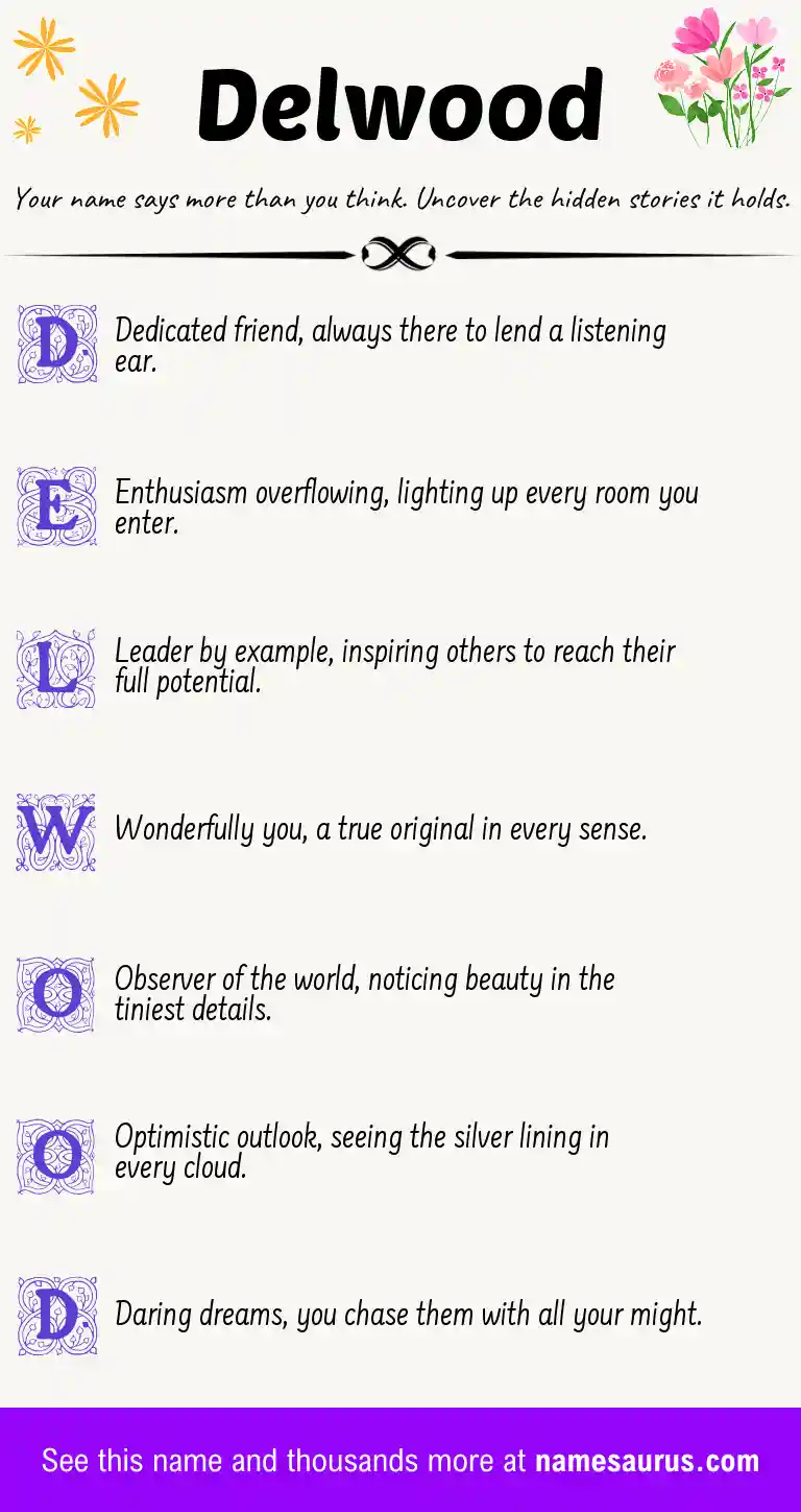 Acrostic poem about Delwood.